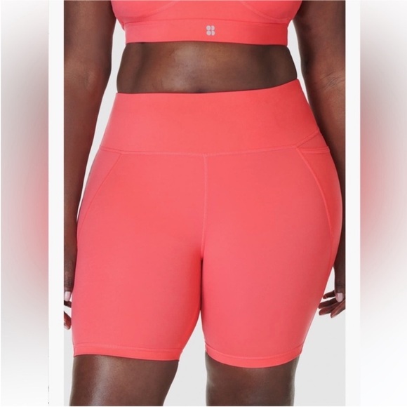 Sweaty Betty Bike Shorts in Coral Pink Size 8 NWT - Picture 1 of 6